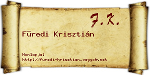 Füredi Krisztián névjegykártya