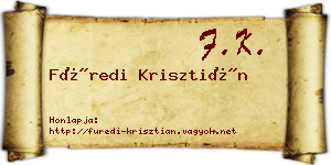 Füredi Krisztián névjegykártya